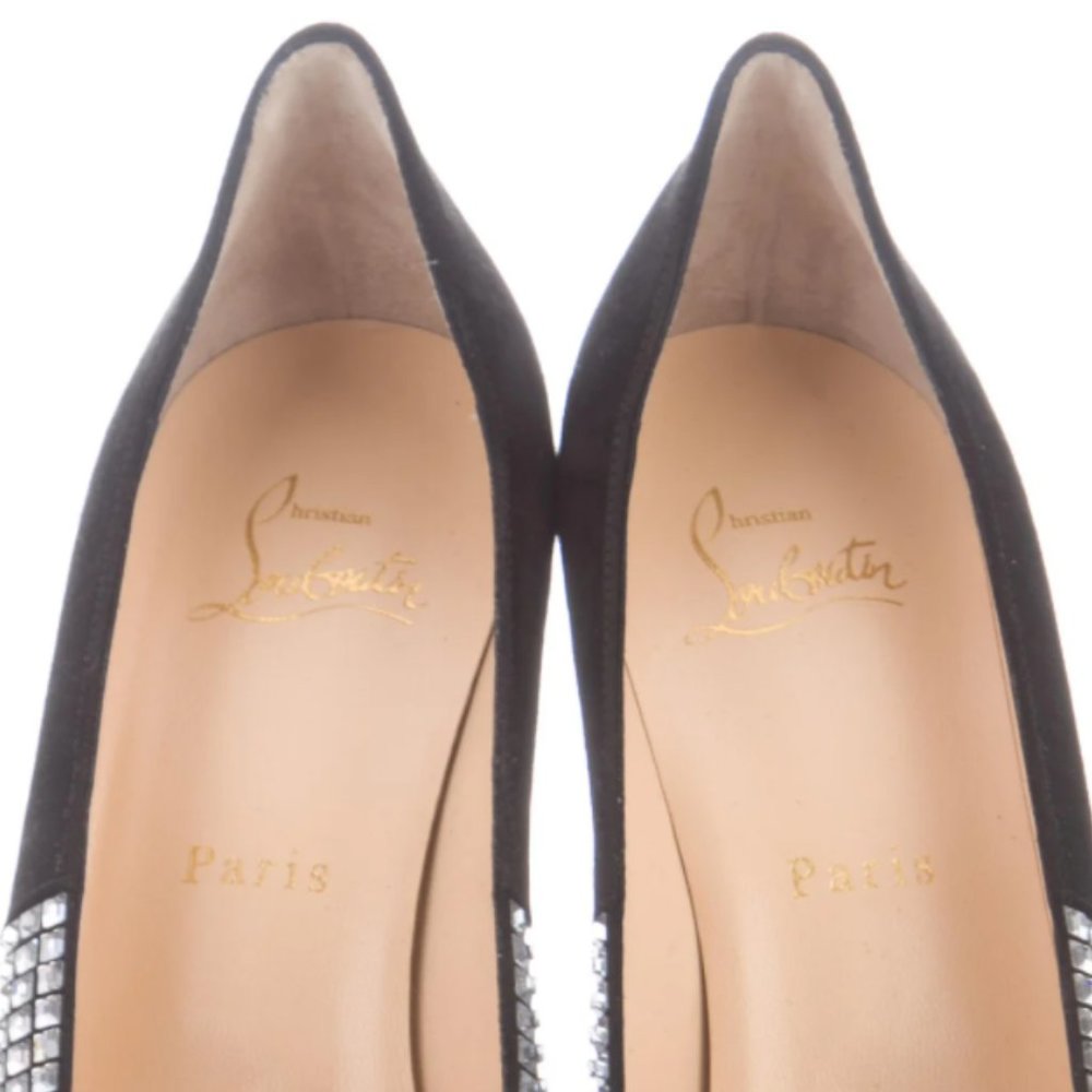 CHRISTIAN LOUBOUTIN Championne Strass 80 Suede Pumps
